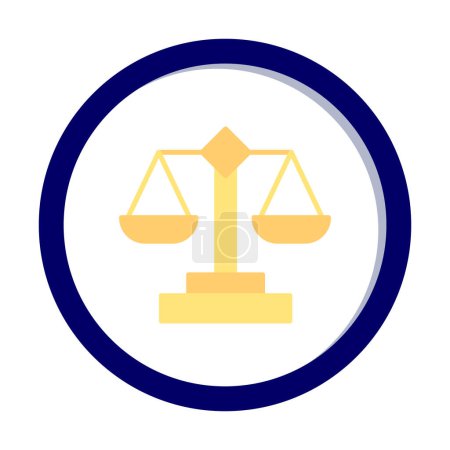 Illustration for Justice scale balance  icon illustration - Royalty Free Image