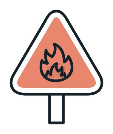 Ilustración de Plano Signo inflamable icono ilustración - Imagen libre de derechos