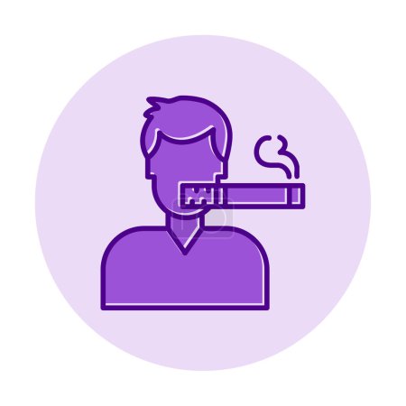 Illustration for Smoking man with cigarette icon, vector illustration - Royalty Free Image