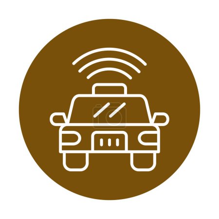 Ilustración de Icono plano de coche inteligente. Acceso remoto al control del automóvil. Internet de las cosas. Ilustración vectorial - Imagen libre de derechos