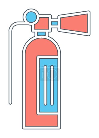 Ilustración de Diseño simple plano del icono del extintor de incendios - Imagen libre de derechos