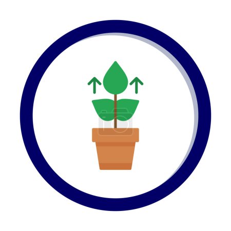 Téléchargez les illustrations : Illustration vectorielle icône de croissance végétale - en licence libre de droit