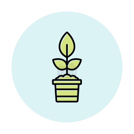 Téléchargez les illustrations : Plante dans l'icône du pot, illustration vectorielle - en licence libre de droit