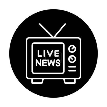 Illustration for Simple Live News icon, vector illustration - Royalty Free Image