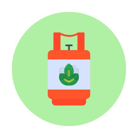 Illustration vectorielle d'icône de biogaz de production d'électricité