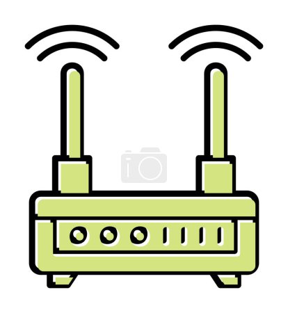 Téléchargez les illustrations : Wifi icône du routeur illustration vectorielle - en licence libre de droit