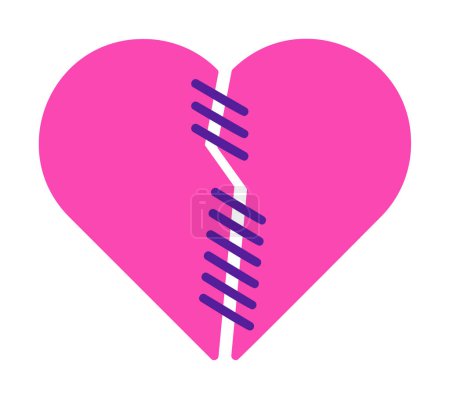 Ilustración de Corazón con puntadas, ilustración vectorial - Imagen libre de derechos