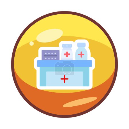 Téléchargez les illustrations : Pharmacie médicaments icône conception, illustration vectorielle - en licence libre de droit