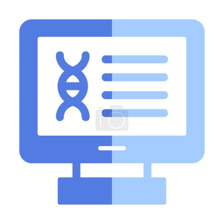 Téléchargez les illustrations : Icône web chromosomique sur ordinateur. illustration vectorielle - en licence libre de droit