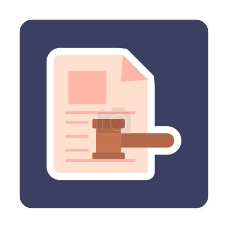 Illustration for Auction or judge gavel icon in flat style - Royalty Free Image