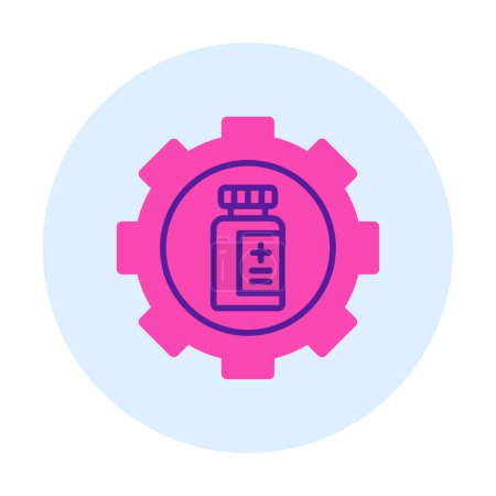 Ilustración de Icono de la botella de medicina, ilustración vectorial diseño simple - Imagen libre de derechos