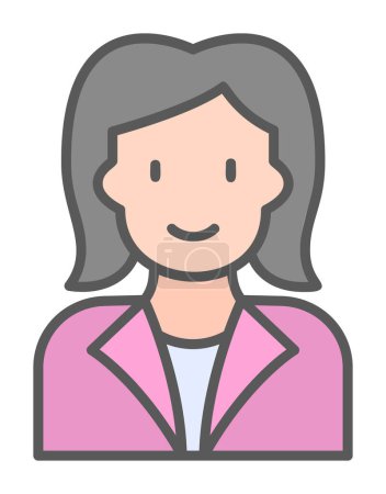 Téléchargez les illustrations : Icône avatar femelle, illustration vectorielle - en licence libre de droit