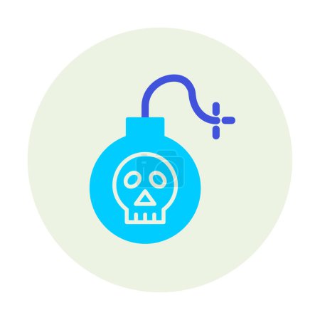 Illustration for Bomb icon with skull vector illustration - Royalty Free Image