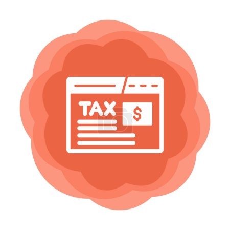 Téléchargez les illustrations : Taxe Illustration vectorielle icône du site sur blanc - en licence libre de droit