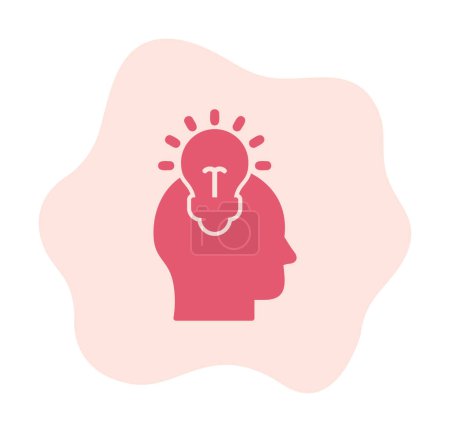 Téléchargez les illustrations : Tête humaine avec icône ampoule, illustration vectorielle - en licence libre de droit