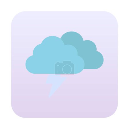 Ilustración de Nubes de tormenta con el icono del rayo. ilustración vectorial - Imagen libre de derechos