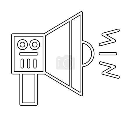 Téléchargez les illustrations : Haut-parleur et icône de bruit, illustration vectorielle - en licence libre de droit