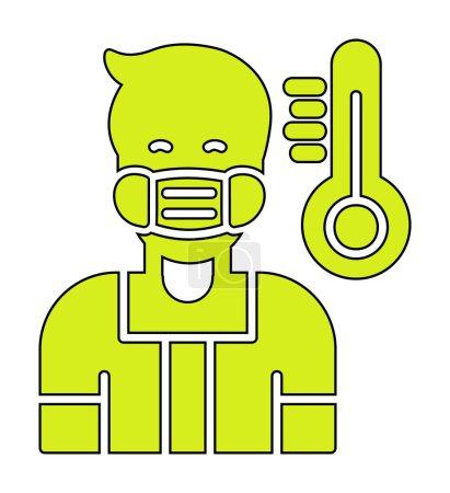Illustration for Simple man wearing mask icon, outline style - Royalty Free Image