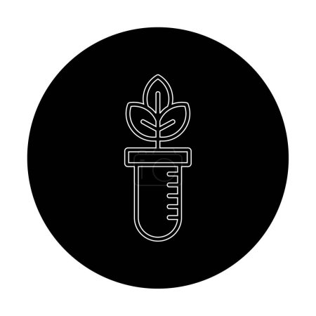 Ilustración de Planta en el icono del tubo de ensayo, ilustración vectorial - Imagen libre de derechos