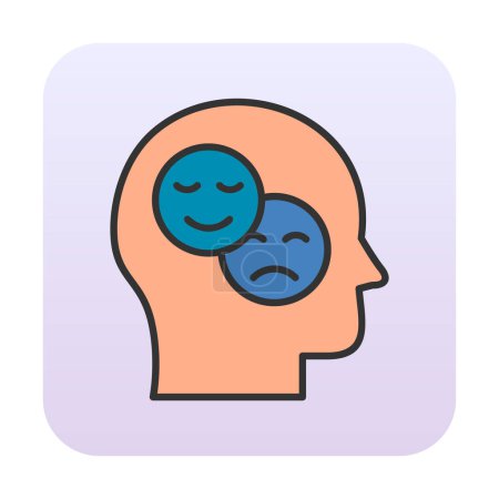 Téléchargez les illustrations : Trouble bipolaire ou dépression icône web BP, illustration vectorielle. Affichage de symboles de santé mentale - en licence libre de droit