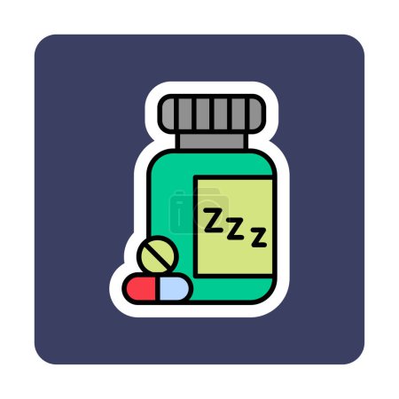 Ilustración de Vector ilustración de píldoras para dormir botella - Imagen libre de derechos