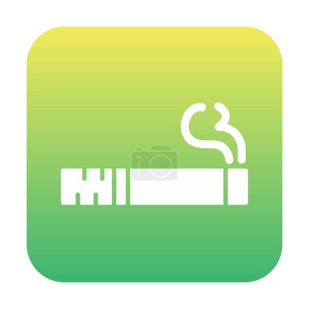 Téléchargez les illustrations : Cigarette avec icône de fumée, style de ligne, illustration vectorielle - en licence libre de droit