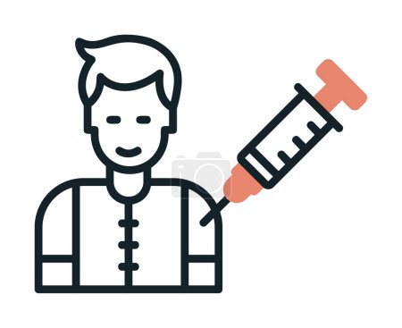 Illustration for Man Vaccination web icon, vector illustration - Royalty Free Image