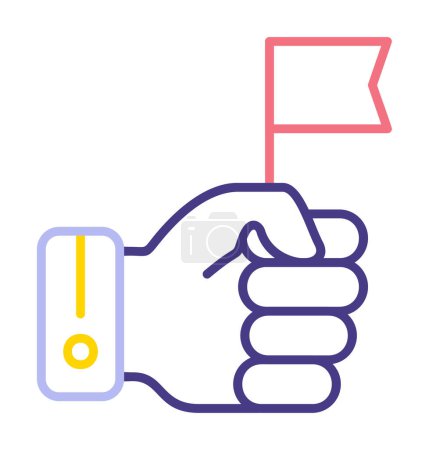 Illustration for Hand holding a flag, vector - Royalty Free Image