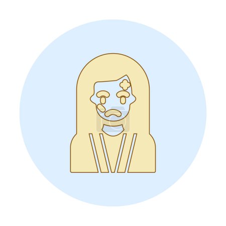 icône femme blessée, victime femme, illustration vectorielle