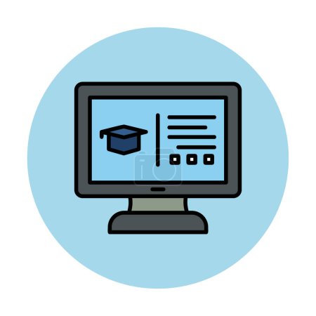 Téléchargez les illustrations : Vector illustration of Online Education icon - en licence libre de droit