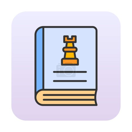 Illustration for Book with chess piece icon, vector illustration - Royalty Free Image