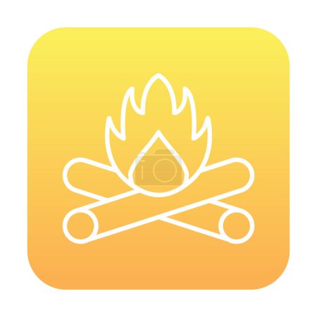 Illustration for Simple Campfire vector color line icon    illustration - Royalty Free Image