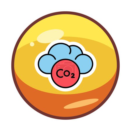 cloud with co 2 emissions icon   illustration 