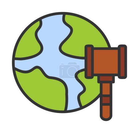 Ilustración de Icono plano simple de la subasta del mundo Vector Ilustración - Imagen libre de derechos