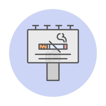 Illustration for Vector illustration of Billboard with no smoking sign - Royalty Free Image
