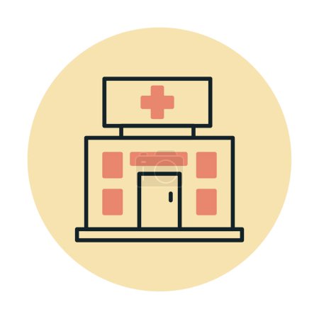 Téléchargez les illustrations : Illustration vectorielle de bâtiment d'hôpital médical - en licence libre de droit