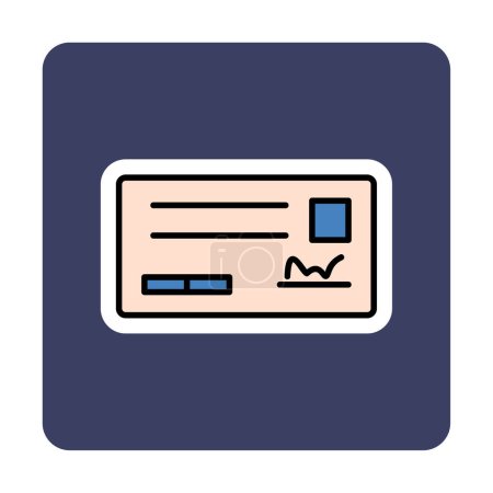 Téléchargez les illustrations : Icône vectorielle contour de chèque - en licence libre de droit
