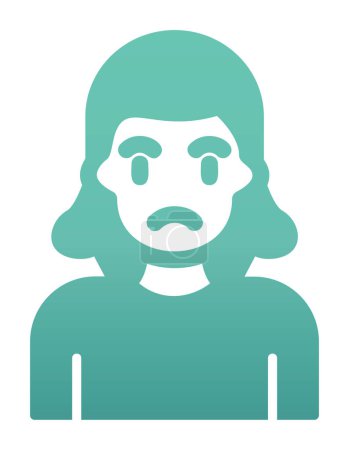 Téléchargez les illustrations : Triste icône web femme illustration vectorielle simple - en licence libre de droit