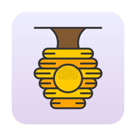 Téléchargez les illustrations : Beehive icon vector illustration - en licence libre de droit