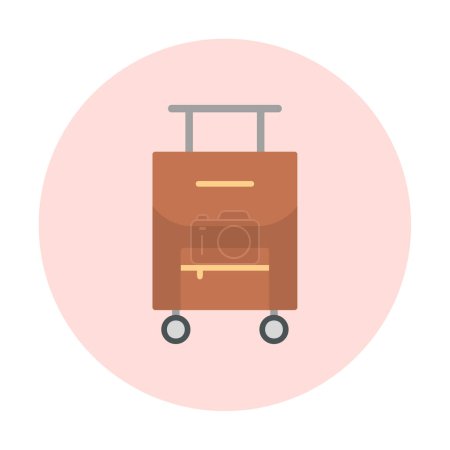 Téléchargez les illustrations : Valise icône sac de voyage. Concept de bagage - en licence libre de droit