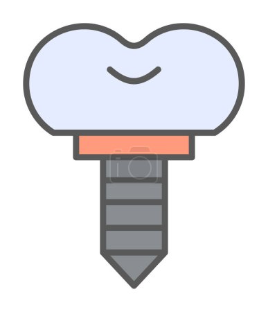 Téléchargez les illustrations : Illustration vectorielle d'icône d'implant dentaire - en licence libre de droit