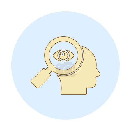 Ilustración de Ilustración vectorial de la cabeza humana con icono de lupa - Imagen libre de derechos