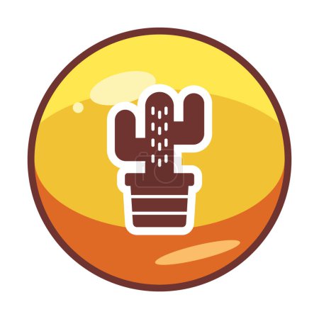 Téléchargez les illustrations : Icône de cactus, illustration de conception simple - en licence libre de droit