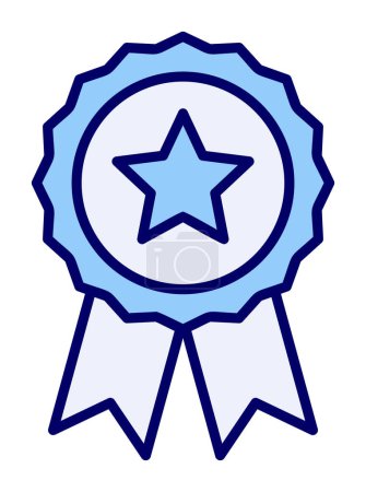 Illustration for Simple Award badge vector flat line icon - Royalty Free Image
