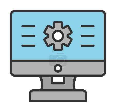 Illustration for Computer monitor icon, vector illustration simple design - Royalty Free Image