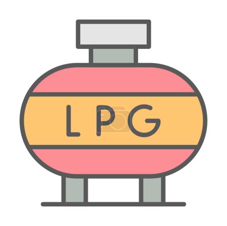 Téléchargez les illustrations : Icône web de conteneur de gaz de pétrole liquéfié, illustration vectorielle - en licence libre de droit