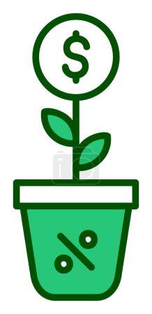 Illustration for Investment concept, money plant. simple design vector - Royalty Free Image