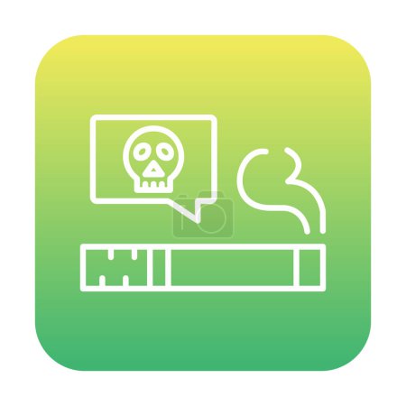 Illustration for Simple flat skull with cigarette icon - Royalty Free Image