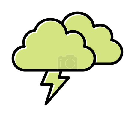 Illustration for Storm clouds with lightning icon. vector illustration - Royalty Free Image