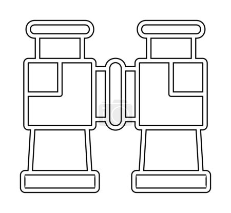 Téléchargez les illustrations : Illustration vectorielle d'icône binoculaire - en licence libre de droit